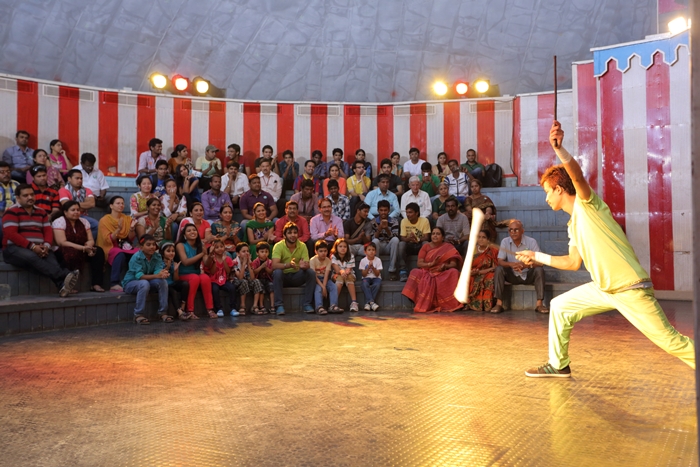 Visitors experiencing live Magic entertainment at the popular Eureka attractions in Ramoji Film City